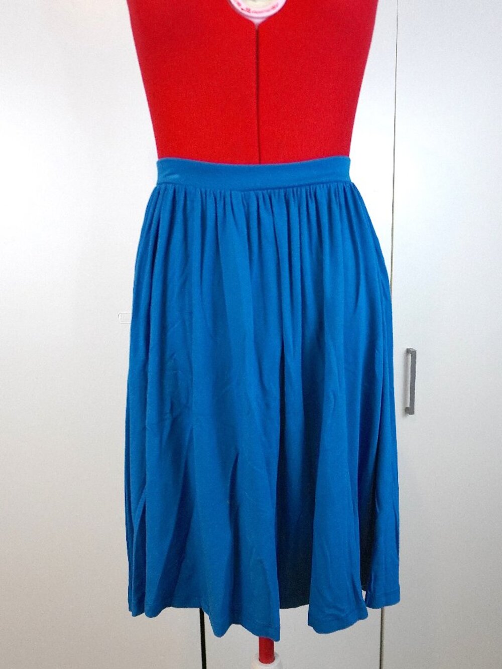 ASOS Jersey Midi Fit & Flare Skater Skirt in Blue